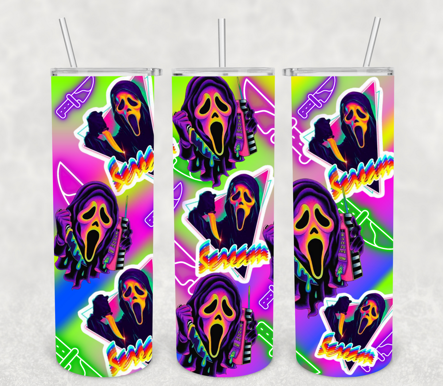 Neon Scream Tumbler: 20oz Stainless steel