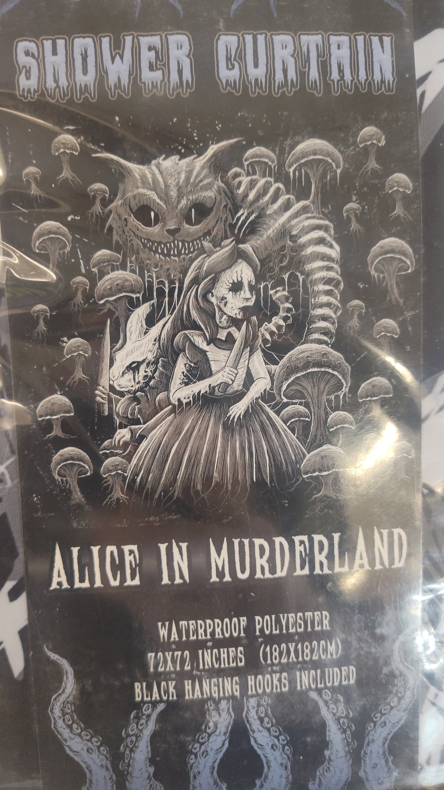 Alice in Murderland Shower curtain