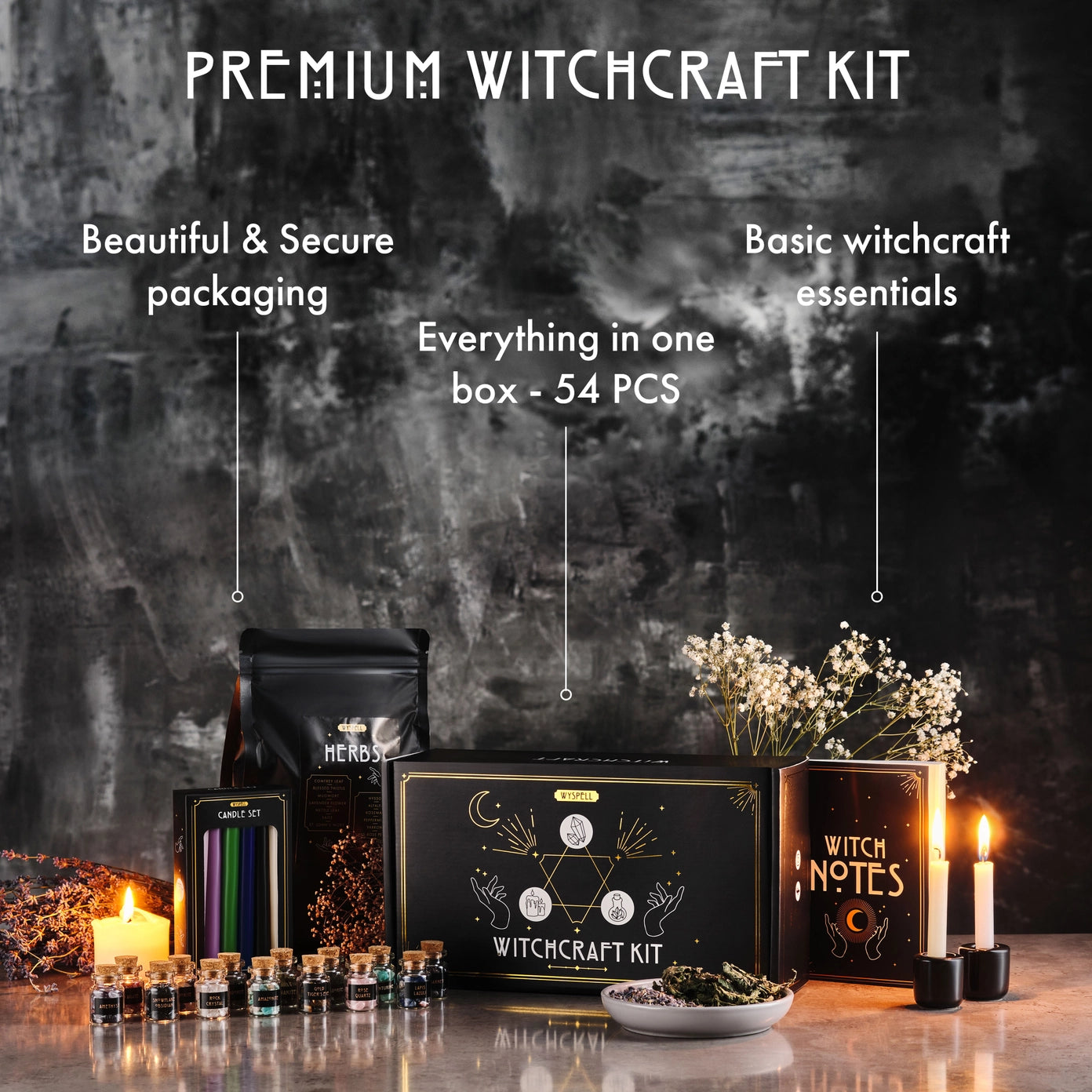Witchcraft Supplies Kit 54 PCS