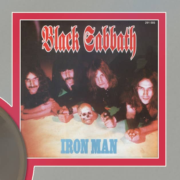 Black Sabbath Iron Man Framed Gold 45 Display