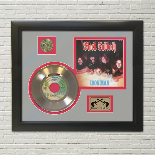 Black Sabbath Iron Man Framed Gold 45 Display