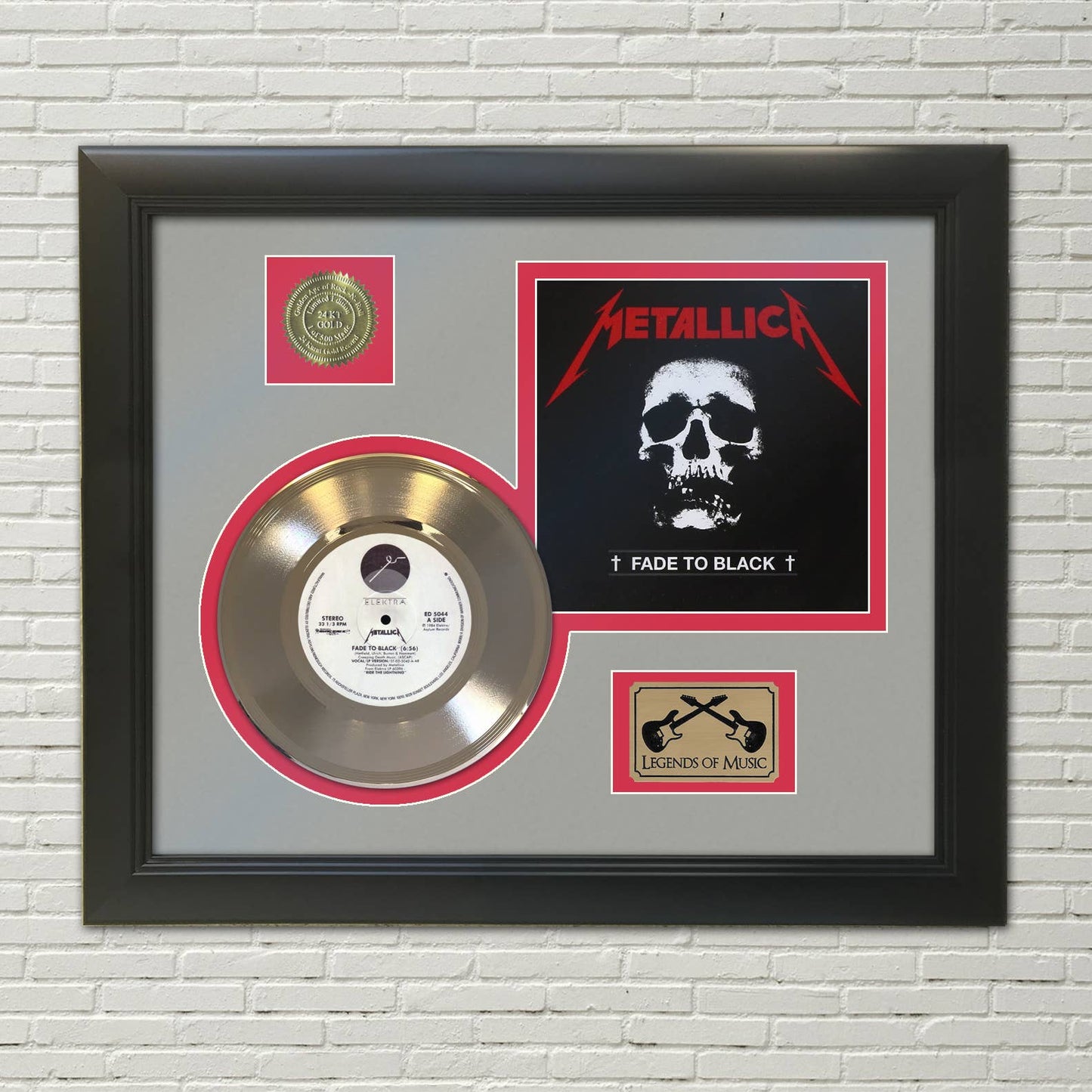 Metallica Fade To Black Framed Gold 45 Display