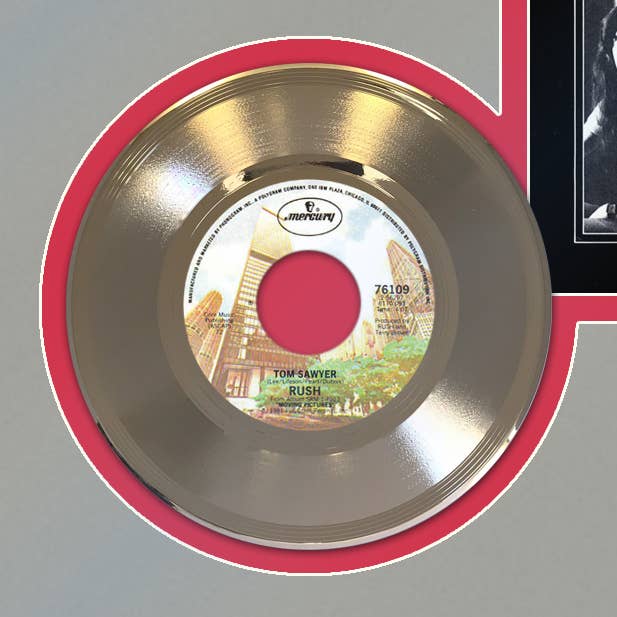 Rush Tom Sawyer Framed Gold 45 Display