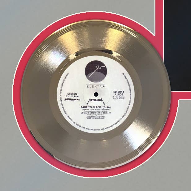 Metallica Fade To Black Framed Gold 45 Display