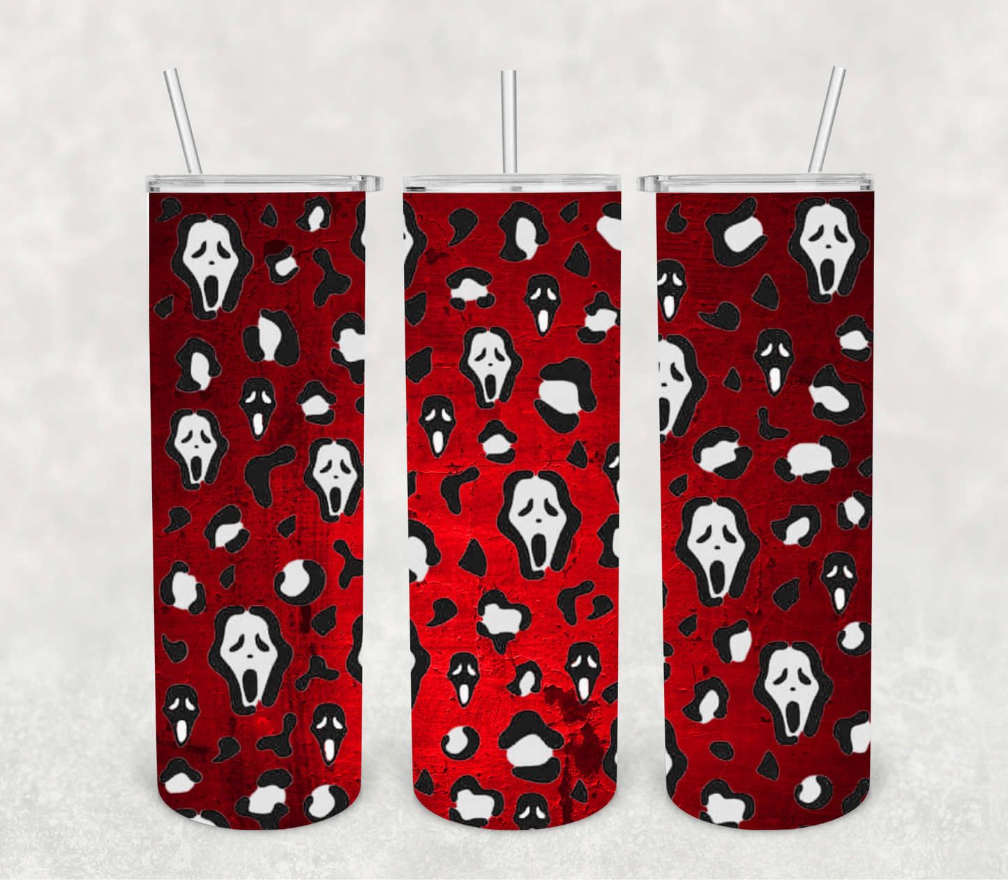 Cheetah Spots &Scream_Faces Tumbler: 20oz Stainless Steel