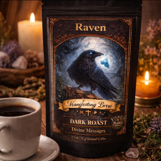 RAVEN 2.5oz ritual ground coffee magick magic