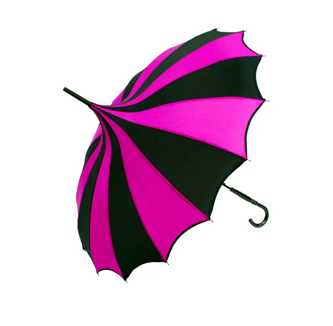 Batwing Pagoda Umbrella [BLACK/HOT PINK]