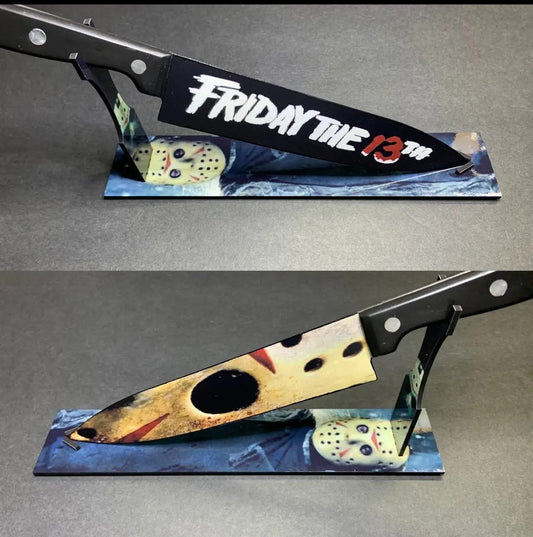 Friday The 13th Jason Voorhees Kitchen Knife With Sublimated Stand