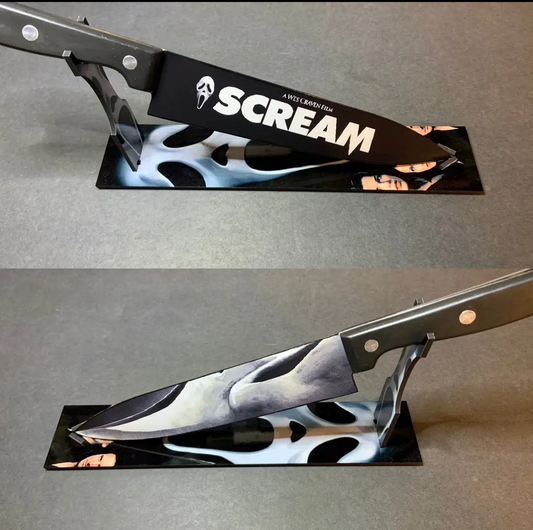 Scream Ghost Face Wes Craven Kitchen Knife With Sublimated Stand