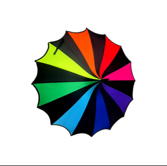 Batwing Pagoda Umbrella [BLACK/RAINBOW]