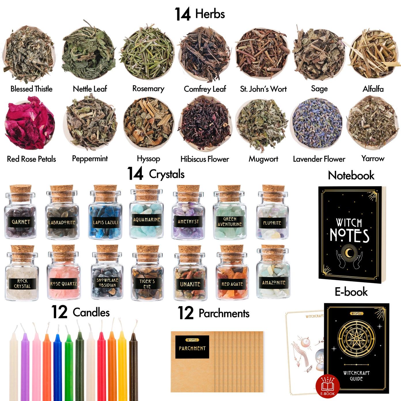 Witchcraft Supplies Kit 54 PCS